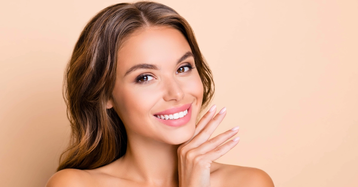 Woman showing smooth, rejuvenated skin after PRF EZ Gel treatment in Highland Park, NJ