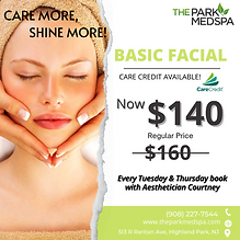 August Newsletter 8 Basic Facial Specials all August blog thepark medspa in Highland Park NJ | August Newsletter