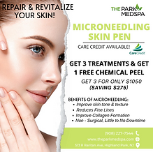 August Newsletter 10 SKIN PEN MICRONEEDLING OFFER Get three treatments and get one FREE CHEMICAL PEEL blog thepark medspa in Highland Park NJ | August Newsletter